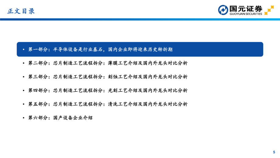 半导体设备行业:半导体设备投资地图